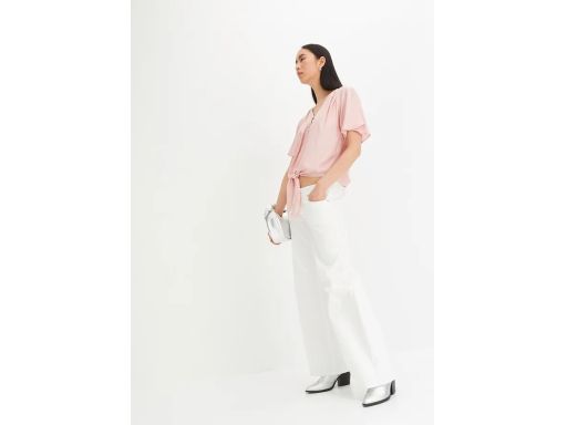 B.P.C różowa bluzka koszulowa krótka z przewiązaniem r.38