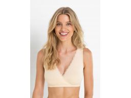 B.P.C biustonosz bustier do karmienia miękki ecru z koronką 48/50.