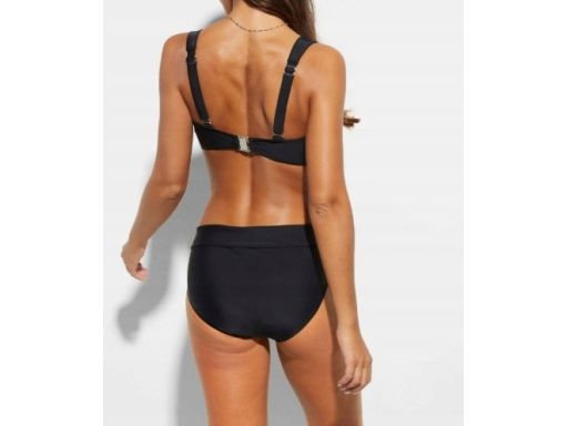 B.P.C bikini balkonetka czarne z marszczeniem z figami r.46(90D)