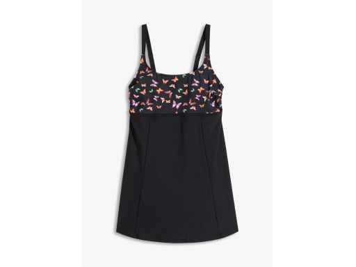 B.P.C czarna sukienka kąpielowa w motylki 54.