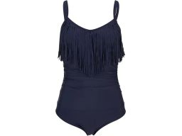 B.P.C kostium jednoczęściowy granatowy z frędzlami 50.