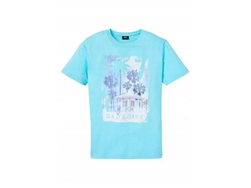 B.P.C t-shirt męski niebieski z nadrukiem 60/62, XXL
