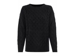 B.P.C czarny sweter damski z warkoczami r.48/50