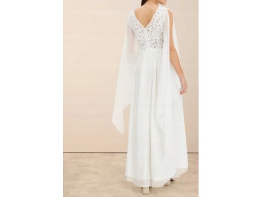 B.P.C suknia ślubna z delikatnego szyfonu z koronką 40.