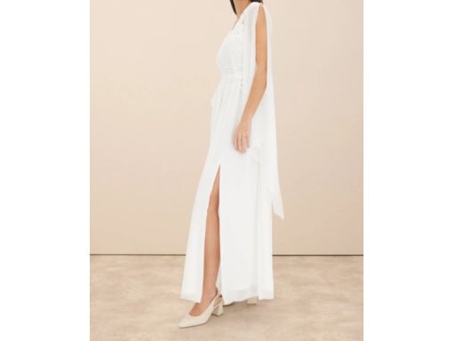 B.P.C suknia ślubna z delikatnego szyfonu z koronką 40.