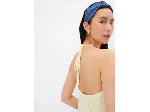 B.P.C bluzka top letnia odkryte plecy żółto-biała ^40/42