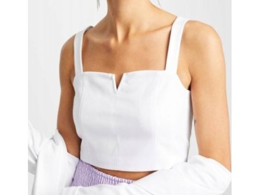 B.P.C top biały krótki z zamkiem r.42