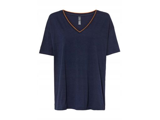 B.P.C t-shirt granatowy w serek 32/34.