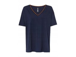 B.P.C t-shirt granatowy w serek 32/34.