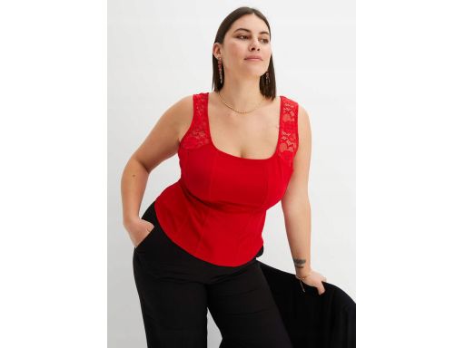 B.P.C czerwony top z koronką 36/38.