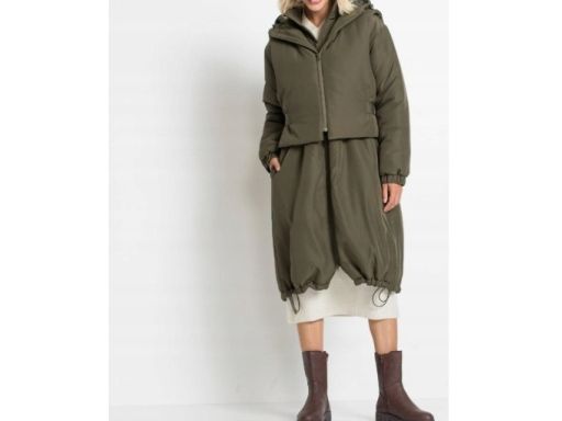 B.P.C płaszcz z kamizelką khaki ocieplany r.40