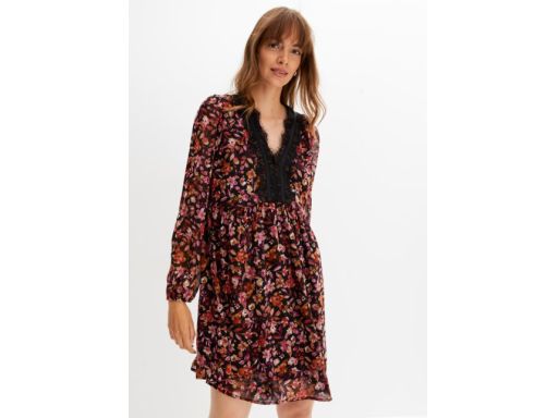 B.P.C sukienka we wzór koronka szyfon r.36