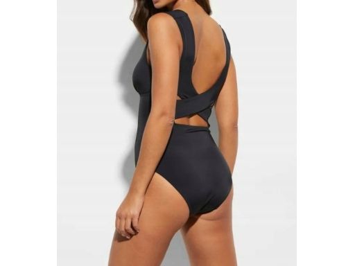 B.P.C modelujący kostium kąpielowy shape czarny z paskami na plecach 4