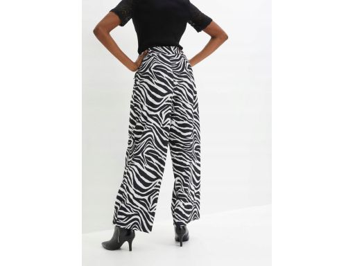 B.P.C spodnie kuloty biało-czarne zebra eleganckie ^34
