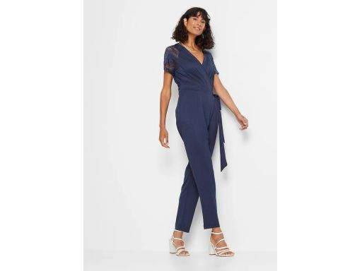 B.P.C kombinezon granatowy z koronką r.32/34