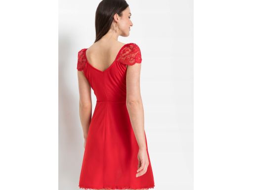 AF514 czerwona sukienka z siateczki r.36/38