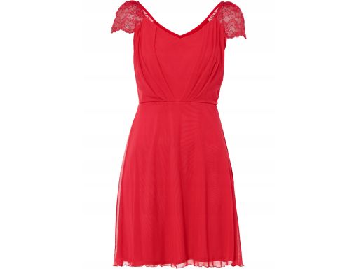 AF514 czerwona sukienka z siateczki r.36/38