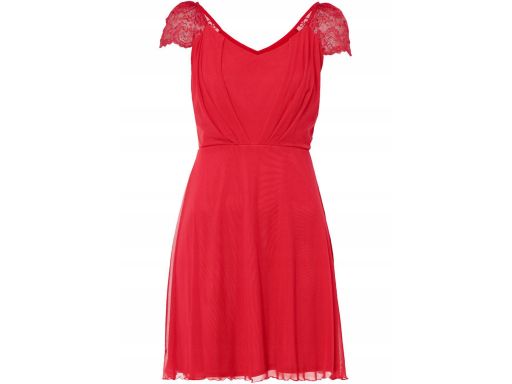 AF514 czerwona sukienka z siateczki r.36/38