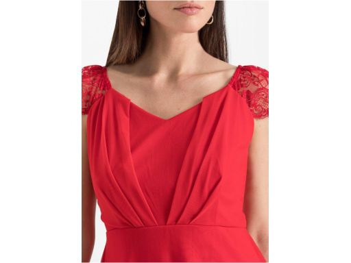 AF514 czerwona sukienka z siateczki r.36/38