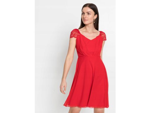 AF514 czerwona sukienka z siateczki r.36/38