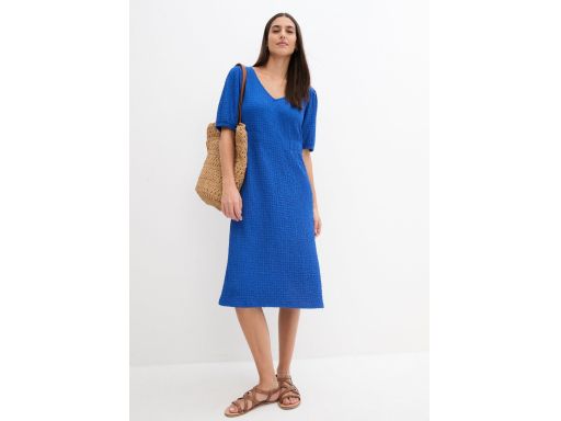 B.P.C sukienka midi szafirowa strukturalna z dżerseju 40/42.