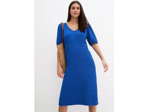 B.P.C sukienka midi szafirowa strukturalna z dżerseju 40/42.