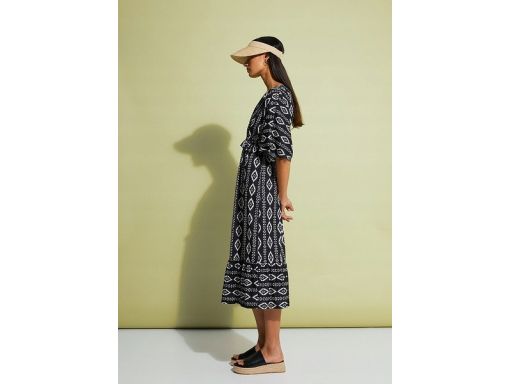 B.P.C sukienka midi z nadrukiem dżersejowa r.36/38