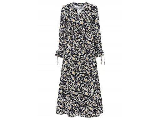 B.P.C długa sukienka wiskozowa granatowa we wzory r.40