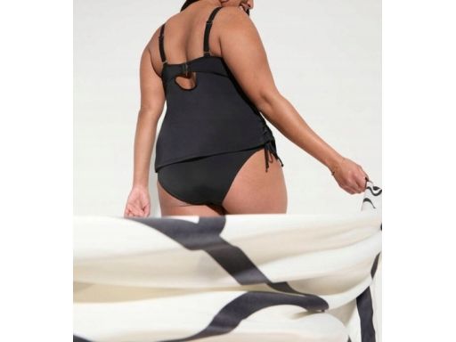 B.P.C czarne tankini na fiszbinach z marszczeniem 40 (80D).