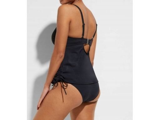 B.P.C czarne tankini na fiszbinach z marszczeniem 40 (80D).