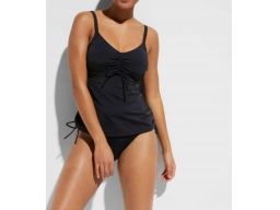 B.P.C czarne tankini na fiszbinach z marszczeniem 40 (80D).