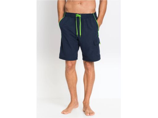 B.P.C męskie szorty kąpielowe granatowe z neonowymi dodatkami 56/58.