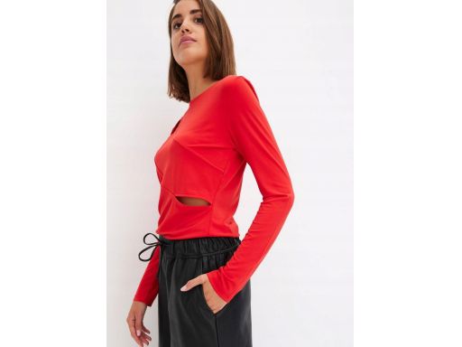 B.P.C bluzka czerwona z wycięciami długi rękaw r.44/46