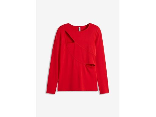 B.P.C bluzka czerwona z wycięciami długi rękaw r.44/46