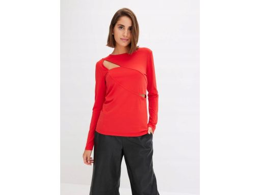 B.P.C bluzka czerwona z wycięciami długi rękaw r.44/46
