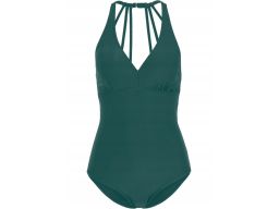 B.P.C zielony kostium kąpielowy z ozdobnymi paskami na plecach r.38