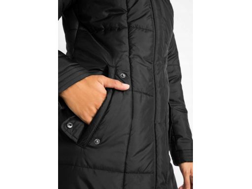 B.P.C płaszcz pikowany czarny z odpinanym kapturem 56.