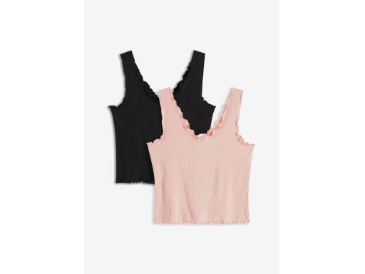 B.P.C 2-pak krótki top w prążek bawełniane r.40/42