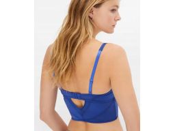 B.P.C biustonosz przedłużony-top z fiszbinami niebieski szlachetny ^10