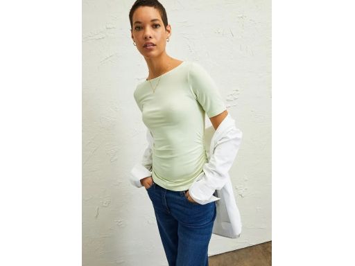 B.P.C t-shirt z marszczeniem na boku pistacjowy r.48/50