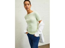 B.P.C t-shirt z marszczeniem na boku pistacjowy r.48/50