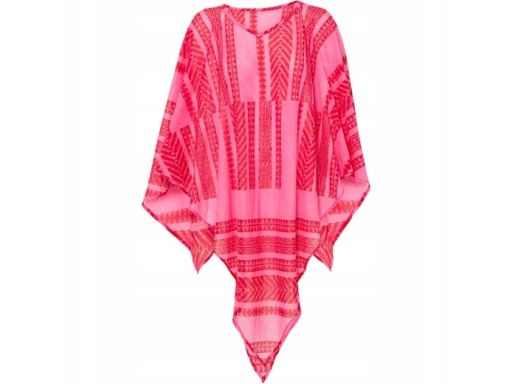 B.P.C ponczo letnie różowo-czerwone wiskoza