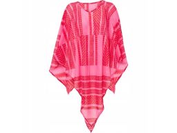 B.P.C ponczo letnie różowo-czerwone wiskoza