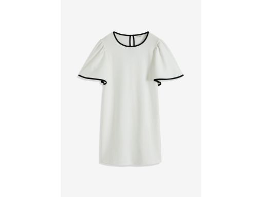 B.P.C śmietankowa sukienka z luźnymi rękawkami 36/38.