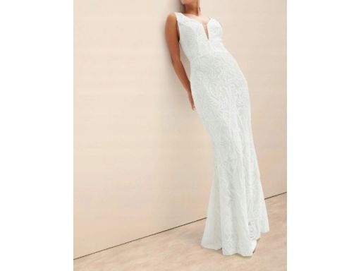 B.P.C suknia ślubna romantyczna z cekinami i odpinanym tiulem r.42