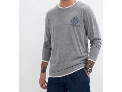 B.P.C męska bluzka szara z efektem 2w1 XXL.