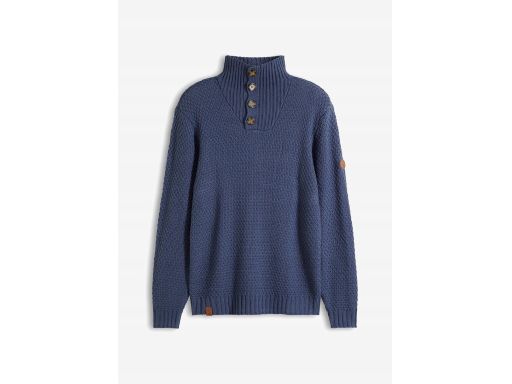 B.P.C sweter męski z półgolfem na guziki indigo 3XL.