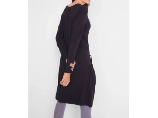 B.P.C czarna sukienka z bawełny z ozdobnymi kieszeniami 40/42.