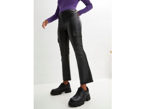 B.P.C spodnie czarne z eko skóry cargo r.50