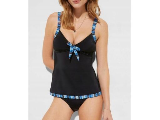 B.P.C tankini granatowe we wzory z wiązaniem r.48